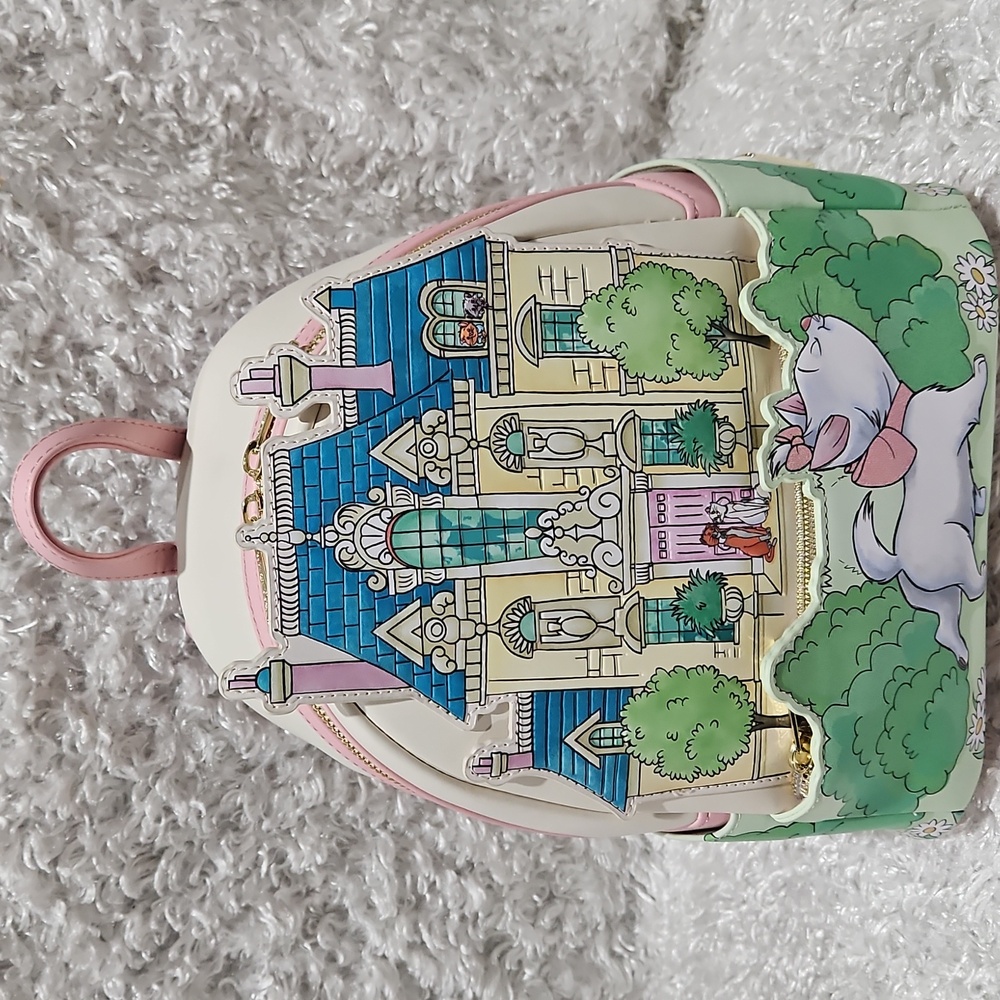 Loungefly Aristocats Mansion Castle Mini Backpack and Wallet - Picture 4 of 16